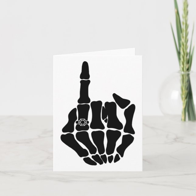 Skeleton Bride Wedding Just Married Spooky Gothic Karte (Vorderseite)