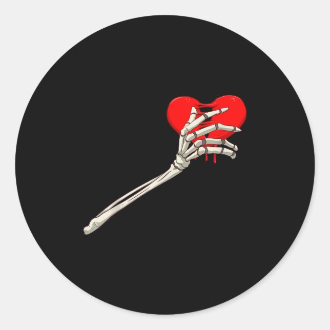Skeleton Broken Heart Bones Divorce Breakup Heartb Runder Aufkleber (Vorderseite)