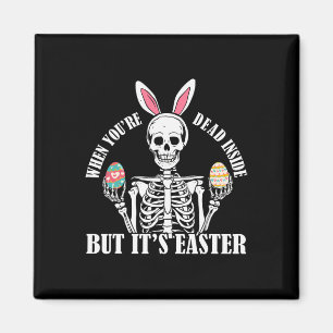 Skeleton Bunny Deside, aber Ostern Funny Funny Wom Magnet