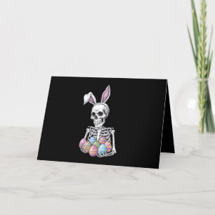 Skeleton Bunny Holding Ostereier Funny Rabbit Dankeskarte