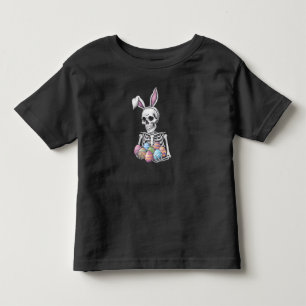 Skeleton Bunny Holding Ostereier Funny Rabbit Kleinkind T-shirt