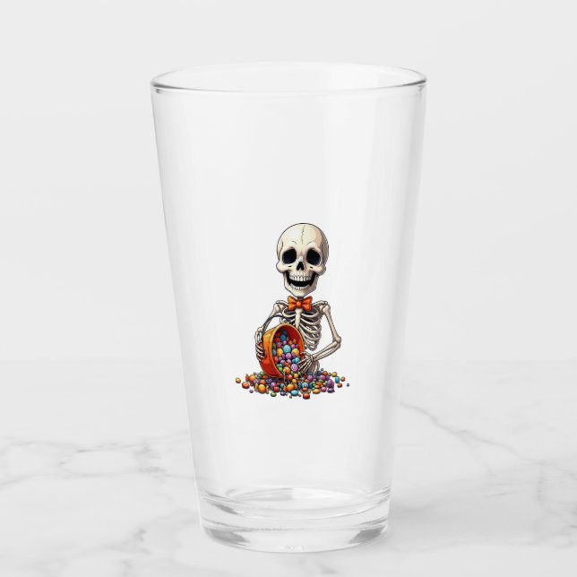 Skeleton Candy Bowl Halloween Glas (Vorderseite)