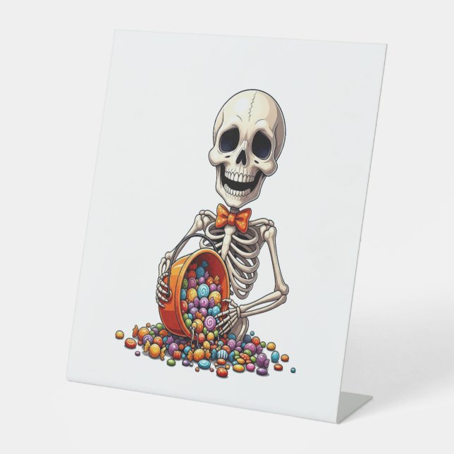 Skeleton Candy Bowl Halloween Sockelschild (Vorderseite)