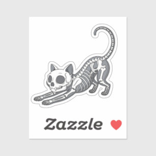 Skeleton Cat - Funny Röntgen Stil Halloween Sticke Aufkleber