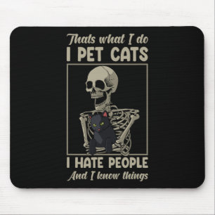 Skeleton Cat Kitten Lover Grumpy Skull Kitty Pet O Mousepad