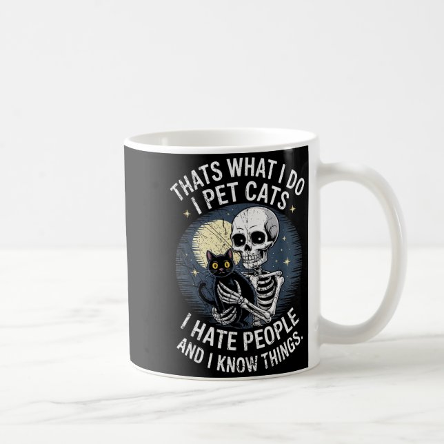 Skeleton Cat Kitten Lover Skull Kitty Pet Owner  Kaffeetasse (Rechts)