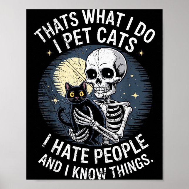 Skeleton Cat Kitten Lover Skull Kitty Pet Owner  Poster (Vorne)