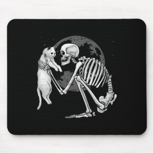 Skeleton Cat Skull Kitty Niedlich Ghost Halloween Mousepad