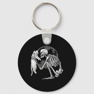 Skeleton Cat Skull Kitty Niedlich Ghost Halloween Schlüsselanhänger