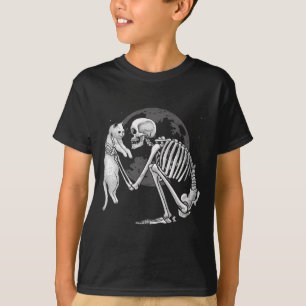 Skeleton Cat Skull Kitty Niedlich Ghost Halloween  T-Shirt