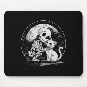 Skeleton Cat Skull Kitty Niedlich Goth Halloween C Mousepad