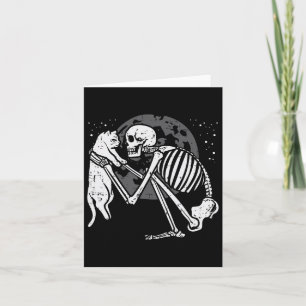 Skeleton Cat Skull Kitty Niedlich Goth Halloween M Karte