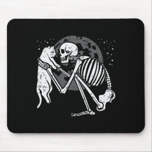 Skeleton Cat Skull Kitty Niedlich Goth Halloween M Mousepad