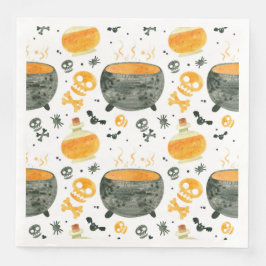 Skeleton & Cauldron Spooky Halloween-Party Napkin Serviette