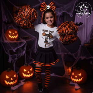 Skeleton Cheerleader Halloween School Spirit T-Shirt