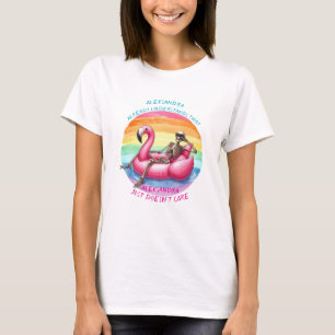 Skeleton Chilling on Flamingo T-Shirt