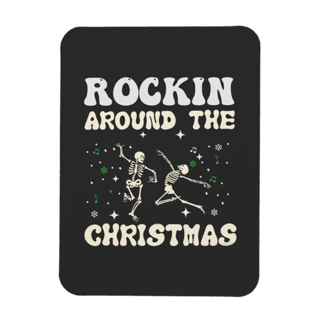Skeleton Christmas Dance Magnet (Vertikal)