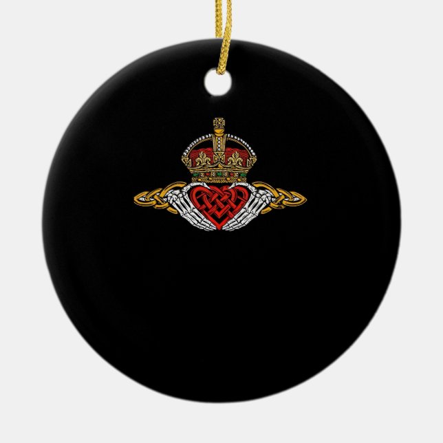Skeleton Claddagh Color Keramik Ornament (Vorne)