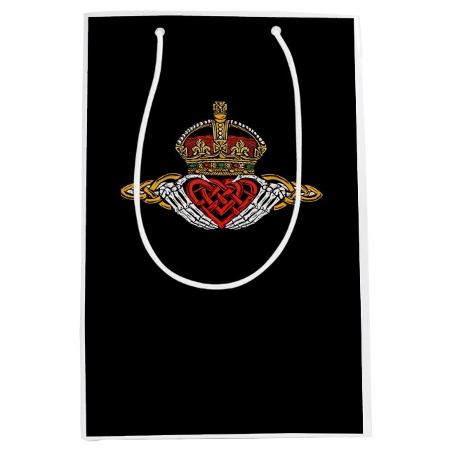 Skeleton Claddagh Color Mittlere Geschenktüte (Vorderseite)