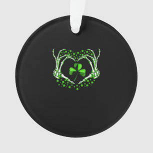 Skeleton Coeur main Shamrock Jour de la Saint Patr