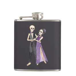 Skeleton Couple Dancing on a a Flachmann