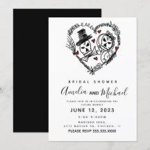 Skeleton Couple Doodle Illustration Brautparty