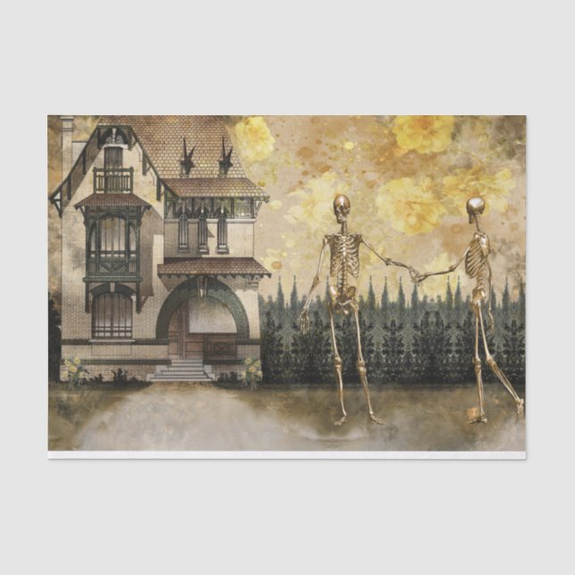 Skeleton Couple Halloween Dekoupage Tissue Paper Seidenpapier (Vorderseite)