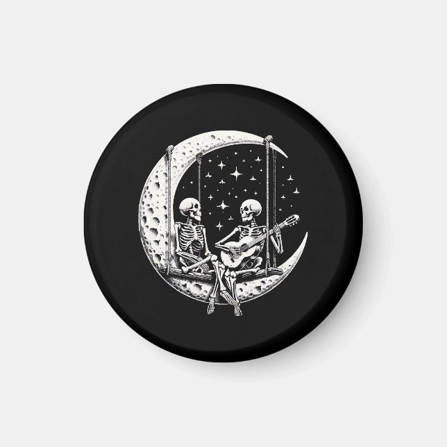 Skeleton Couple Moon Guitar Magnet (Vorne)