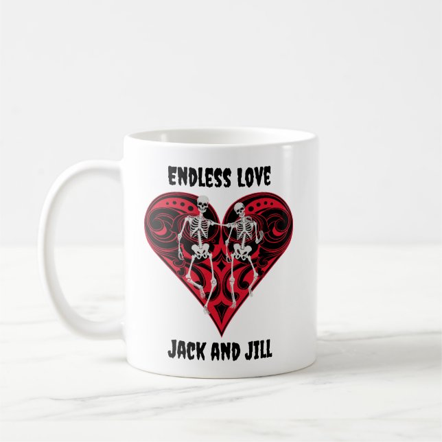 Skeleton Couple Personnalisé Café Mug (Gauche)
