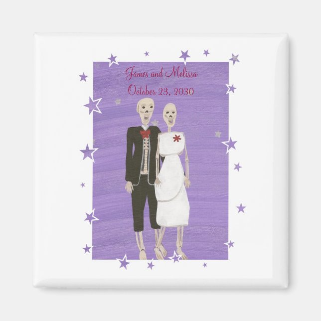 Skeleton Couple Save the Date Hochzeitsmagnete Magnet (Vorne)