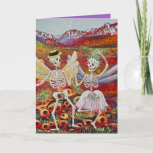 Skeleton Couple Spooky Romance Karte