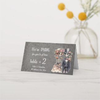 Skeleton Couple Wedding Platzkarte