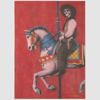 Skeleton Cowboy Carousel Seidenpapier