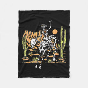 Skeleton Cowboy Riding Pferd Halloween Rider Costu Fleecedecke