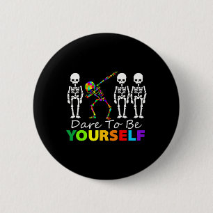 Skeleton Dabbing wagt es sich selbst zu einem Spaß Button