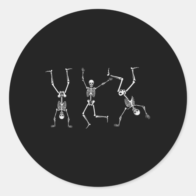 Skeleton Dance Challenge Halloween Beängstigendes  Runder Aufkleber (Vorderseite)