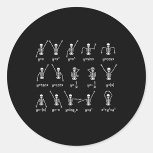 Skeleton Dance Figures Equity Math Teacher Hallo Runder Aufkleber