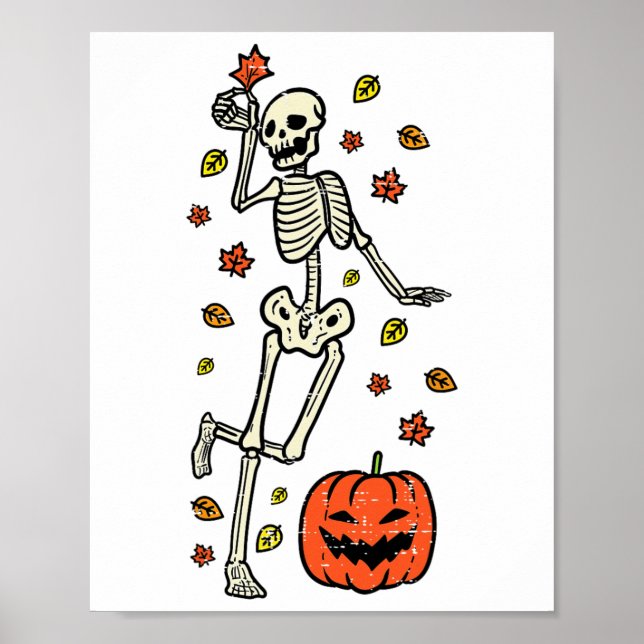 Skeleton Dance Pumpkin Halloween Kostümfall Männer Poster (Vorne)