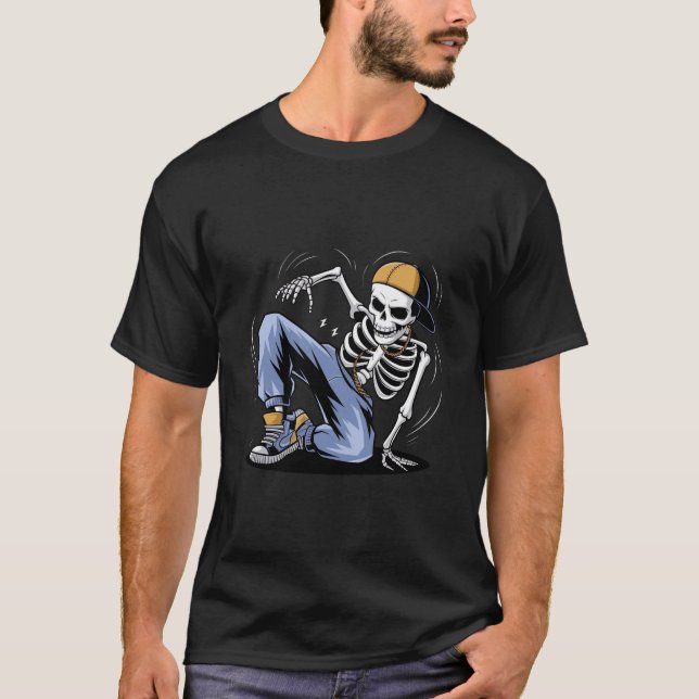 Skeleton Dancer Trend Cool T - Shirt (Vorderseite)