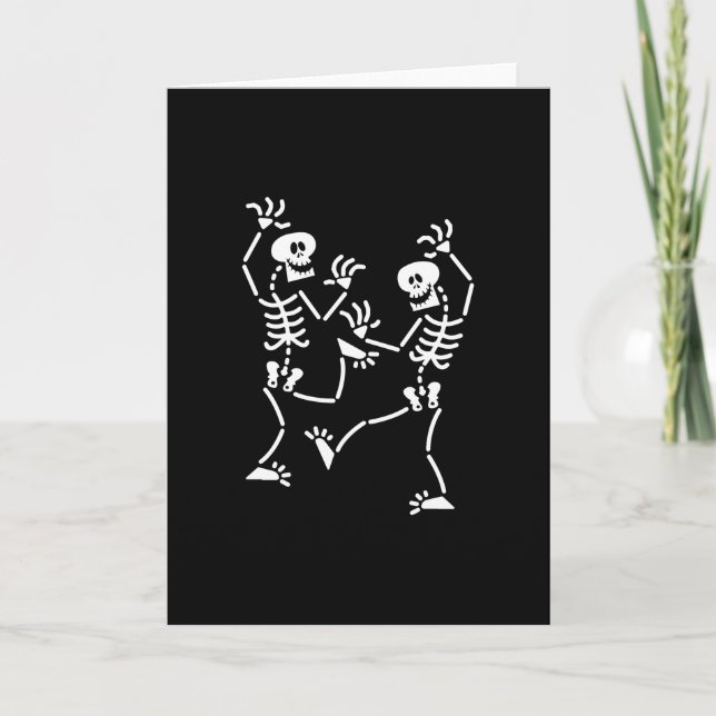 Skeleton Dancing Halloween Karte (Vorderseite)