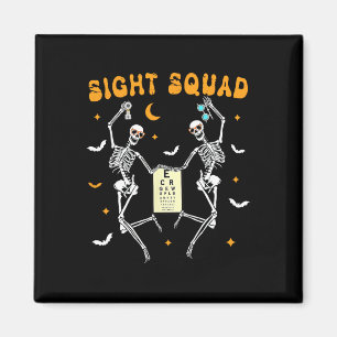 Skeleton Dancing Sight Squad Halloween Optometrike Magnet