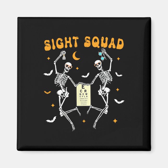 Skeleton Dancing Sight Squad Halloween Optometrike Magnet (Vorne)
