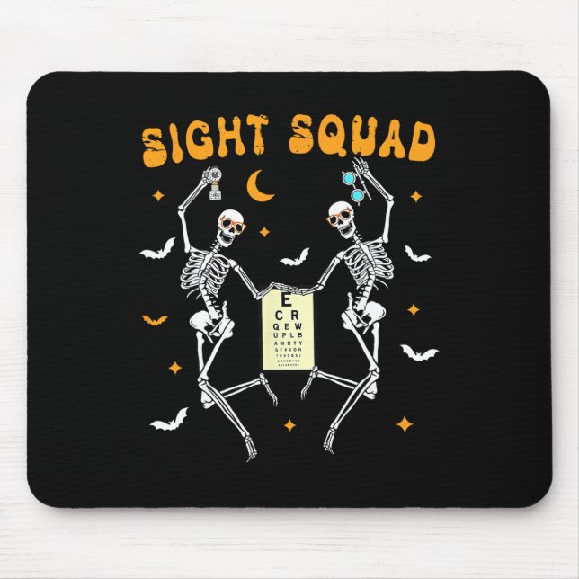 Skeleton Dancing Sight Squad Halloween Optometrike Mousepad (Vorne)