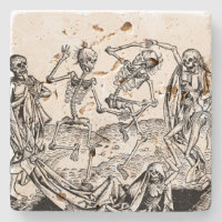 Skeleton Danse makaberer SteinUntersetzer