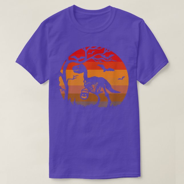 Skeleton Dinosaurier Trick oder Behandlung Hallowe T-Shirt (Design vorne)
