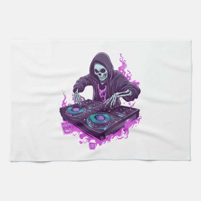 Skeleton DJ Geschirrtuch (Horizontal)