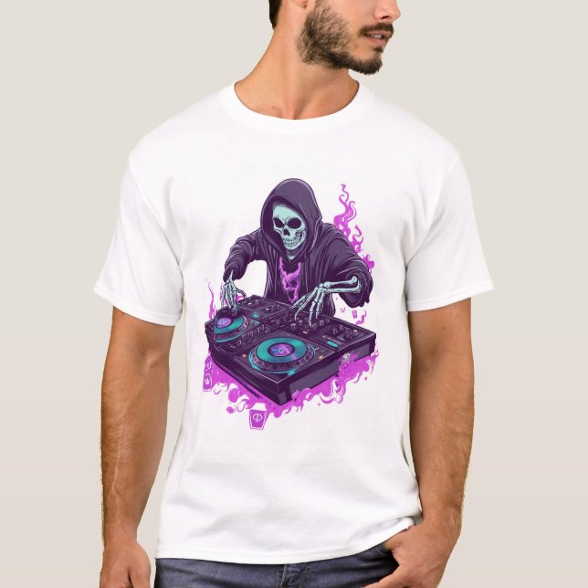  Skeleton DJ T-Shirt (Vorderseite)