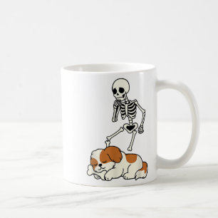 Skeleton Dog Halloween Skeleton Chasing Shih Tzu S Kaffeetasse
