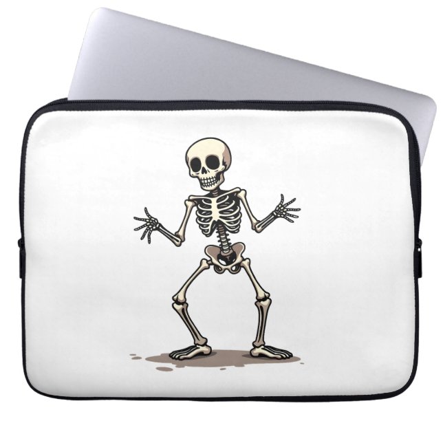 Skeleton Doing the Dab - Funny Halloween Dance Shi Laptopschutzhülle (Vorderseite)
