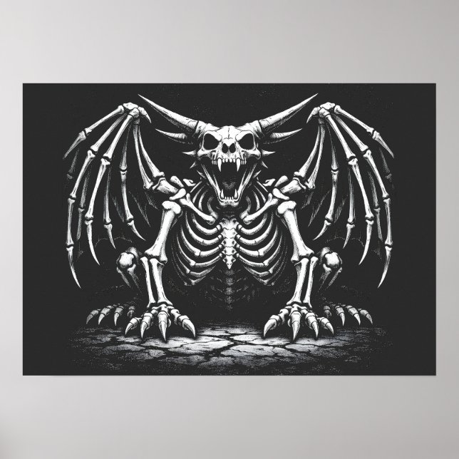 Skeleton-Drache von BurnsInHell Poster (Vorne)